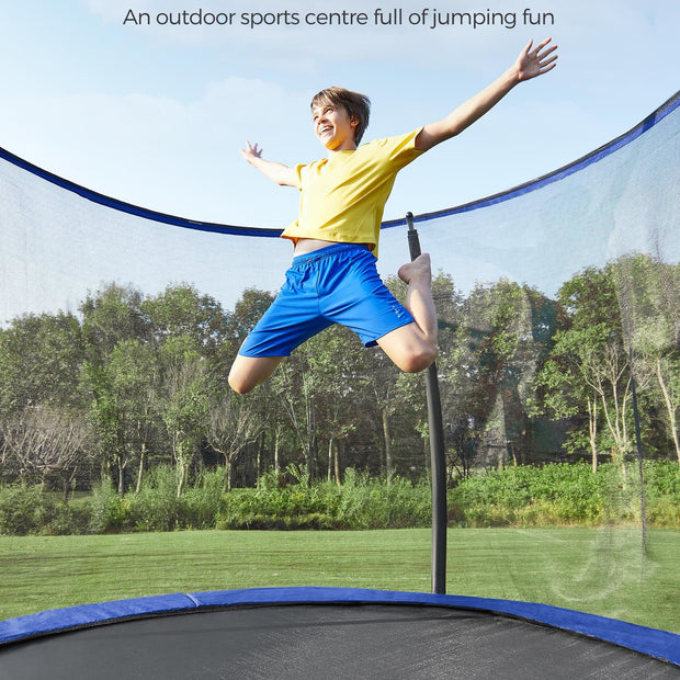 Backyard Trampoline – Steel – Round – Includes Safety Net Enclosure and Ladder