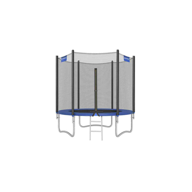 Trampoline – Steel – Blue – Complete Set with Safety Enclosure and Ladder, 8 FT
