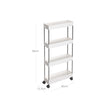 Slide Out Storage Trolley – Metal – White – 4-Tier Rolling Cart with Wheels