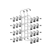 Pants Hanger – Metal – Silver – 4-Tier Non-Slip Design, Set of 3