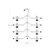 Pants Hanger – Metal – Silver – 4-Tier Non-Slip Design, Set of 3