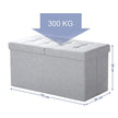 Storage Ottoman – Fabric – Grey – Foldable with Flipping Lid, Max Load Capacity 300 kg