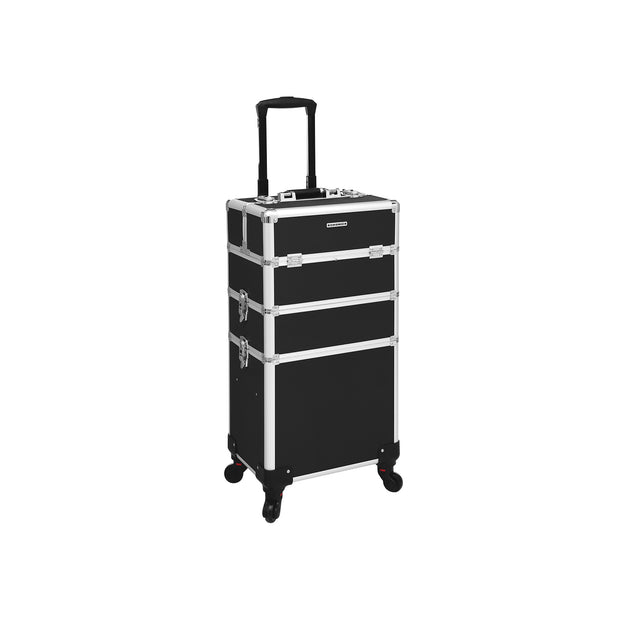 Cosmetic Trolley – Metal – Black – Lockable and Rolling with 360-Degree Casters