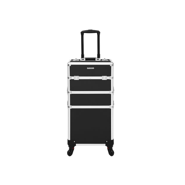 Cosmetic Trolley – Metal – Black – Lockable and Rolling with 360-Degree Casters