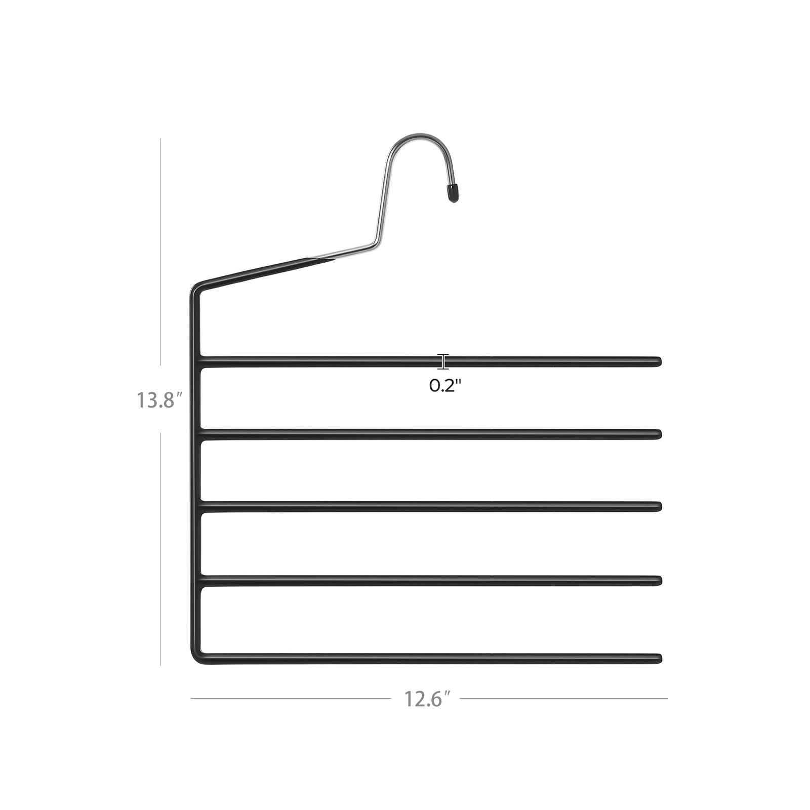Set of 4 Non-Slip Trousers Hangers – Metal – Black – Space-Saving Design
