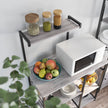 Baker's Rack – Metal and Wood – Greige and Black – Microwave Stand with Shelves and S-Hooks