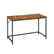 Small Office Desk – Metal – Rustic Brown – Industrial Design, Simple Assembly