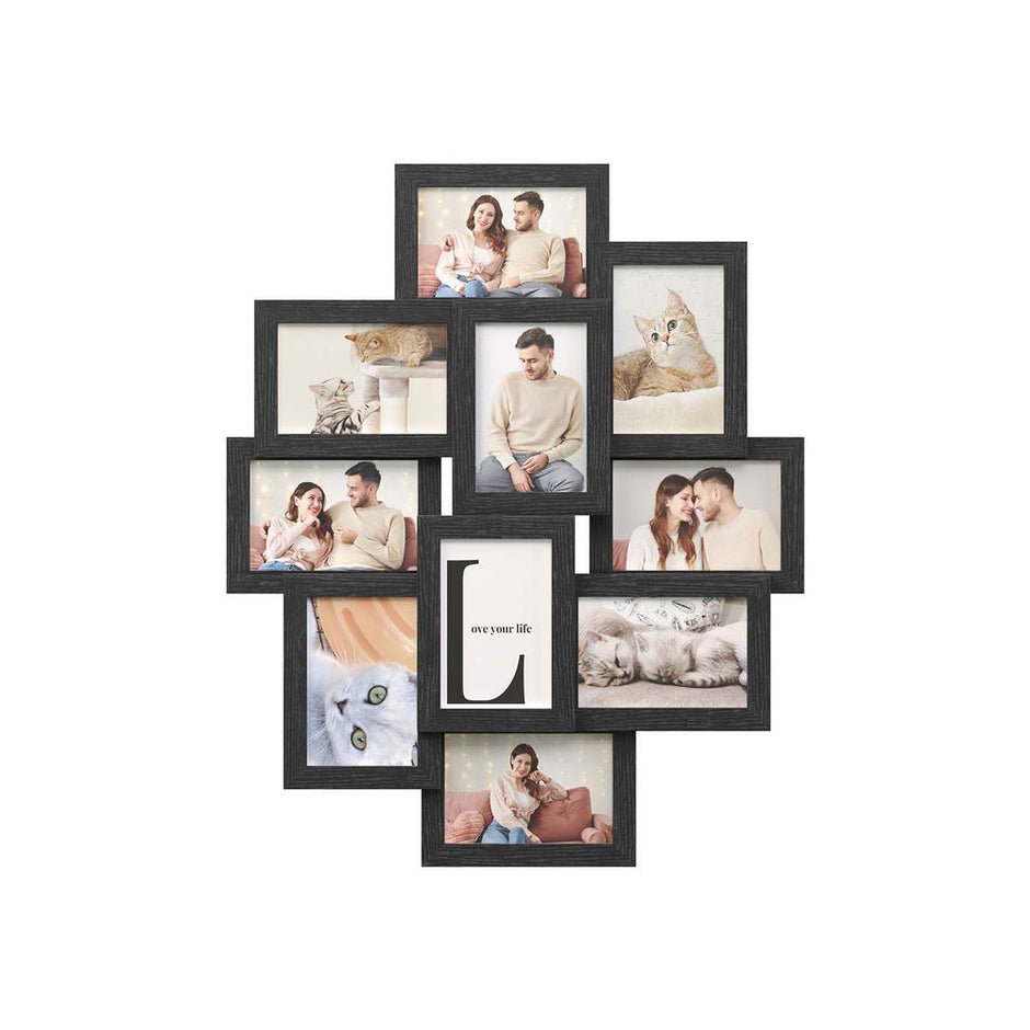 Photo Frame Collage – MDF – White – Wall-Mounted for 10 Photos (4