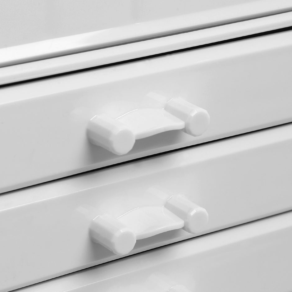 Acrylic Makeup Organizer – Acrylic – White – 4 Drawer Storage Solution for Cosmetics and Jewelry