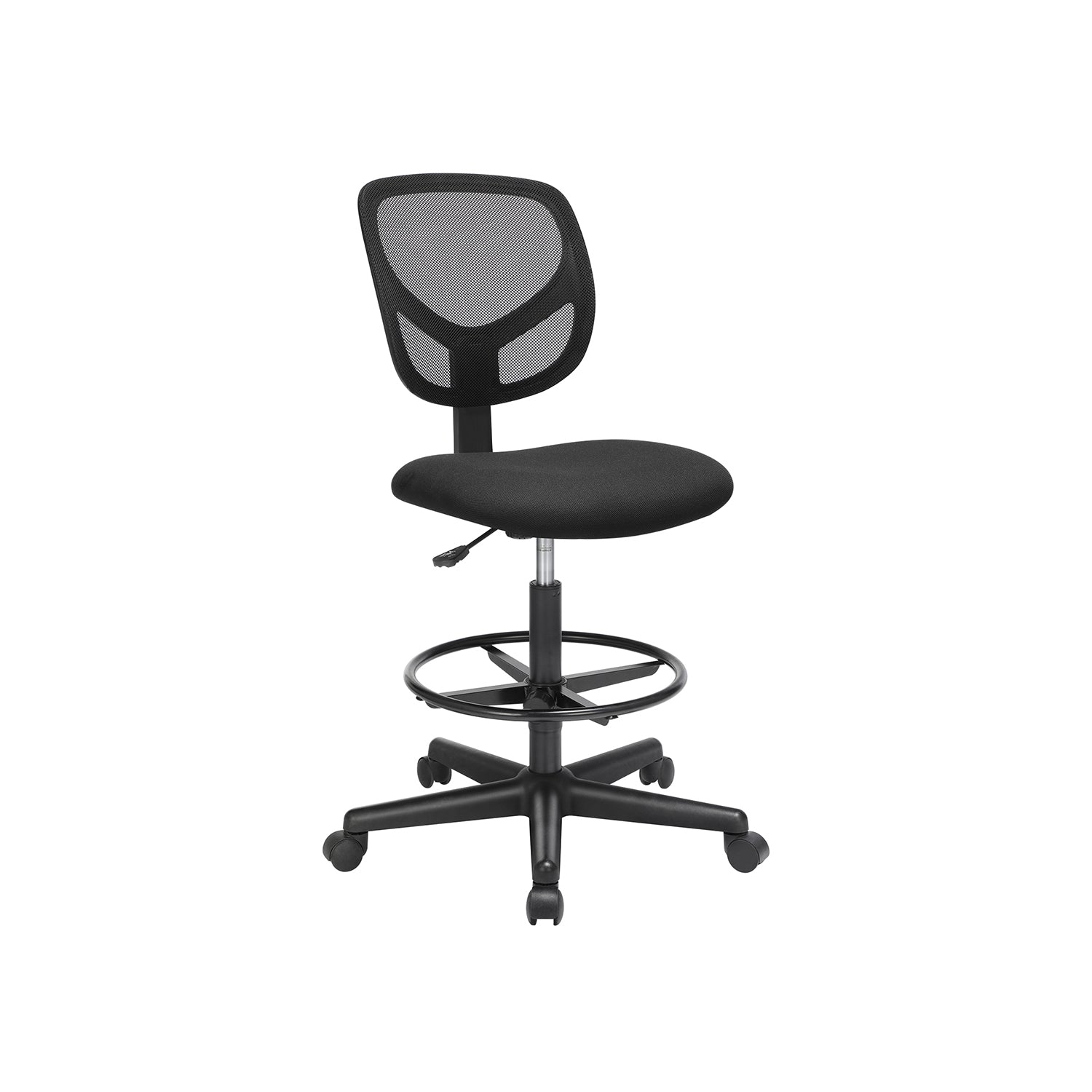 Drafting Stool Chair – Mesh – Black – Ergonomic Design with Adjustable Height Footrest