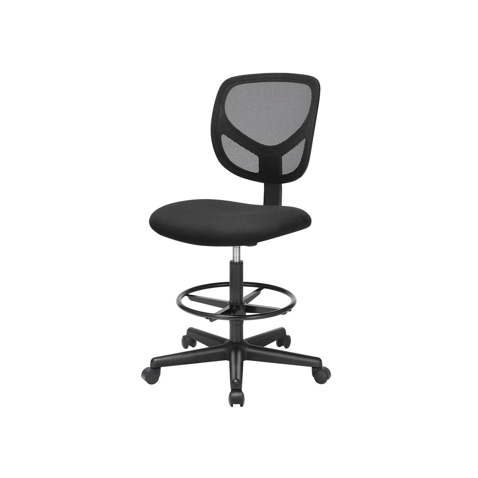 Drafting Stool Chair – Mesh – Black – Ergonomic Design with Adjustable Height Footrest